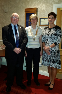 Past President Bob Baird, Catherine Robinson and President Angela McKinney