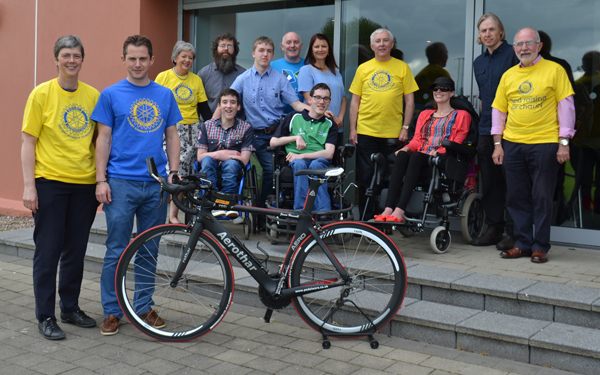 Disabled athletes with James Hamill and Rotarians