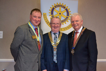 President Kenny with District Governor Gerry Kierans and Assistant Governor Seamus Walsh