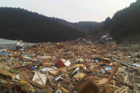 Minamisanriku, north of Sendai, where there is complete devastation
